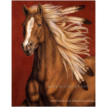 Pintura a óleo Handmade da pintura a óleo Running do cavalo na lona para a decoração Home (EAN-233)